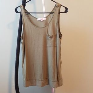 Army Green Ann Taylor Loft Tank